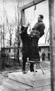 Rudolf Hoess the commandant of the Auschwitz concentration camp, is hanged next to the crematorium at the camp, 1947 (1) (1)
